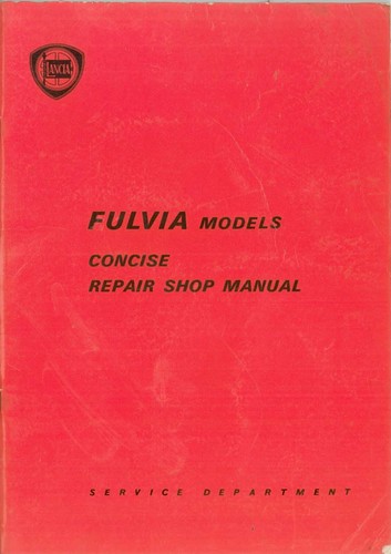 Lancia fulvia manuale - fulvia, officina