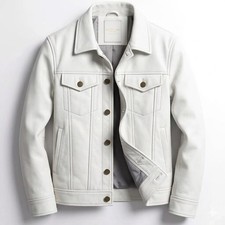 Giacca Trucker In Pelle Di