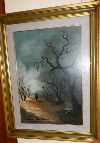 Quadro olio tela romano - su,
