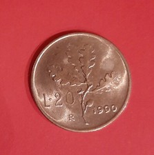 Moneta Italia 20 Lire Quercia 1990