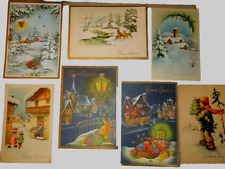 NATALE/BUON ANNO-CARTOLINE VINTAGE ANNI '50 NUOVE-SPEDIRE X AUGURI LOTTO DI 7 B