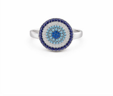 Anello malocchio blu in