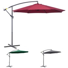 Outsunny Ombrellone da Giardino a Braccio Inclinabile con Manovella 3x2.5 m