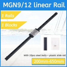 MGN9H MGN12H Guida lineare in miniatura 200 mm-650 mm + blocco diapositive nero CNC fai da te