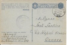 POSTA MILITARE N°163 - GENIO 206^COMPAGNIA MISTA - SICILIA x GENOVA