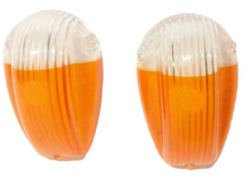 PLASTICHE  FIAT 682, 615, CAMPAGNOLA, TARTARUGA BICOLORE COPPIA FANALI ANTERIORI