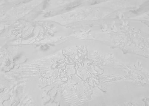 Pizzo tulle bordo bianco - bordo,