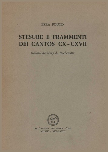 Stesure frammenti dei cantos - stesure,