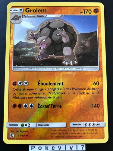 Carte pokemon grolem - carte,
