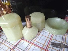 Set accessori bagno pietra di onice per lozione, sapone, spazzolino da denti