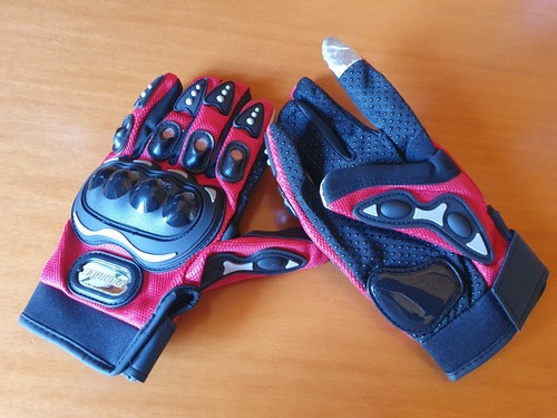 Guanti moto neri rossi - guanti,