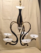 Lampadario Art Nouveau - Vetro di Murano e Ottone
