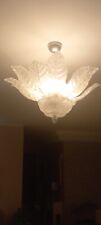 VETRO DI MURANO lampadario da soffitto 5 luci a forma di fiore 12 foglie