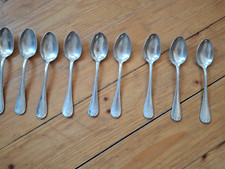 9 cucchiaini da tè modello CLEMENT MAROT argentati Christofle France Paris 14 cm
