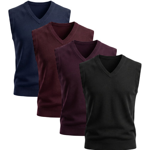 Maglione uomo smanicato scollo
