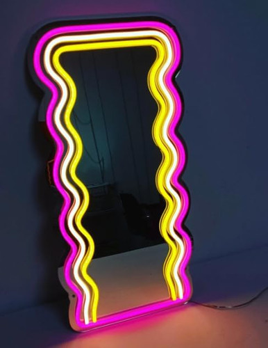 Targa neon ondulato luci al - targa, ondulato,