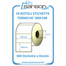 10 ROTOLI ETICHETTE TERMICHE