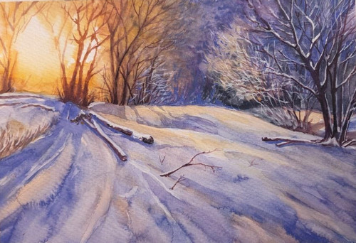 Quadro acquerello paesaggio