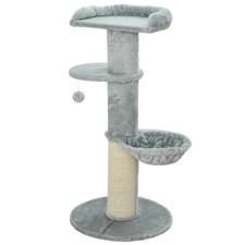 PawHut Albero per Gatti Tiragraffi Alto 103.5 cm con Lettino e Amaca Grigio