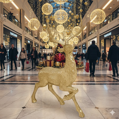 Renna decorativa oro glitter - renna,