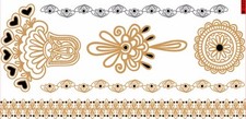 Temporaneo Flash Tatuaggio Classic Oro 6-teilig Henna Bracciale Catena Nuovo Wow
