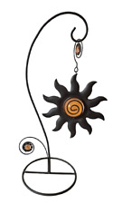 Lanterna porta tealight candele metallo nero sole etnico decorazione casa