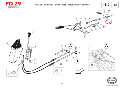 Cavo comando freno mano - cavo,