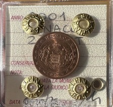 MONETA MONACO 2 CENT EURO 2001 sigillata qFDC SUBALPINA