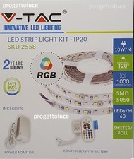  V-TAC KIT STRISCIA LED MULTICOLORE RGB 300 LED 5050 + CONTROLLER + ALIMENTATORE