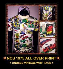 Camicia vintage anni 70 80 Batman Superman Jack Kirby DC Comics Marvel stampa all over NOS