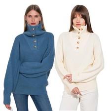 Maglione donna collo alto polo