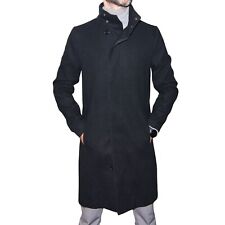 Giacca Cappotto Parka Nero Lungo Uomo Elegante Casual (Misura S)