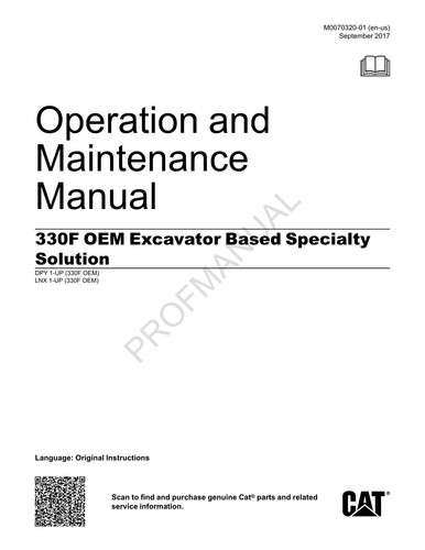 Caterpillar 330f manuale - caterpillar,