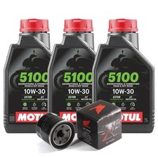 Honda CB 650 F 2014-2018 Tagliando Olio Motul 5100 10W-30 4T 3 litri filtro orig