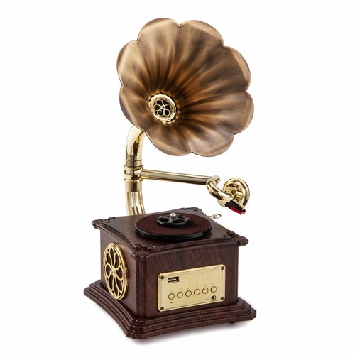 Mini grammofono vintage corno - vintage,