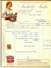 1937 CRESCENZAGO (MI) Fratelli SADA - Conserve alimentari *Fattura ILLUSTRATA