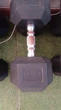 MANUBRI ESAGONALI GOMMATI HEX DUMBELL 22.5KG MANUBRIO GOMMATO ESAGONALE HEX