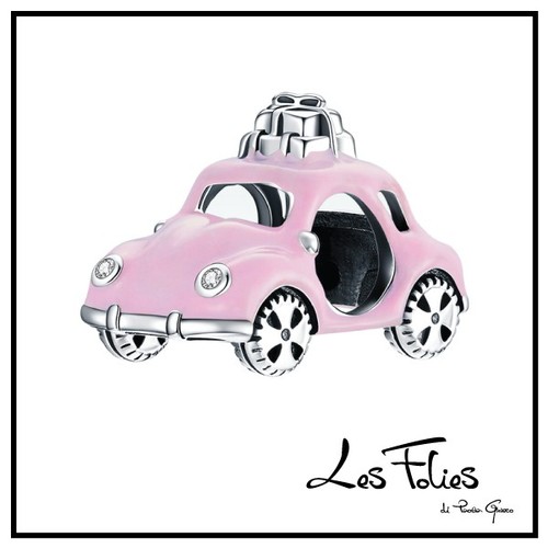 Charm fiat 500 automobile rosa - fiat,