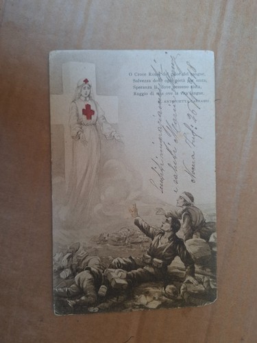 Cartolina croce rossa - rossa, italiana