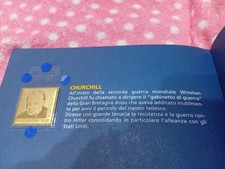 FRANCOBOLLO PLACCATO ORO Winston Churchill