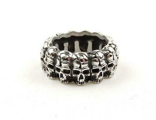 Anello fascia teschio acciaio - anello,