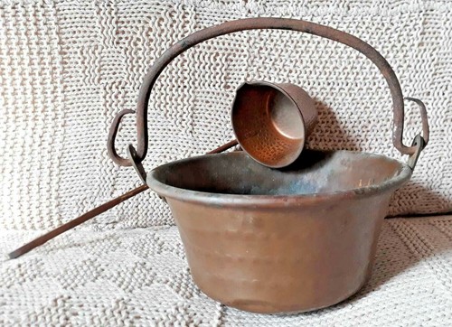 Antico paiolo rame con - in,