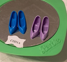Anni '80 Coppia scarpe Pumps lilla,turchese scuro Barbie Mattel