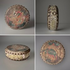 Batteria originale inizio XX secolo jazz band cinese Tom Tom Tack dipinta a mano