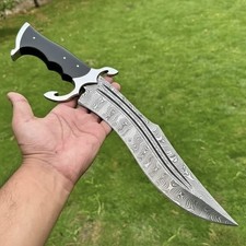 Coltello decorativo in acciaio damascato fatto a mano personalizzato con motivo unico