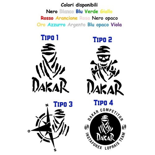 Adesivo dakar vinile - dakar, in