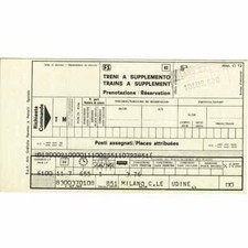 Biglietti ferroviari FS treno Rapido Rialto prenotazione Milano Udine 1980