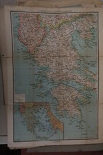 Carta della Grecia, scala 1:4.000.000, edizioni Vallardi, anni 1940, cm.70 x 50.