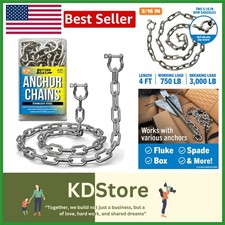 Marine Grade Stainless Steel Boat Anchor Chain 3/16 - 5/16 in, 4/5 ft, Double...