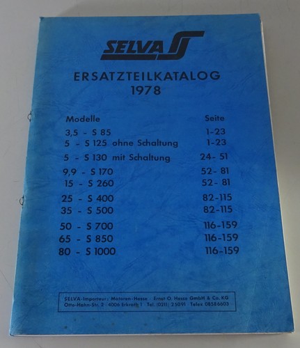 Catalogo ricambi selva motore - catalogo,